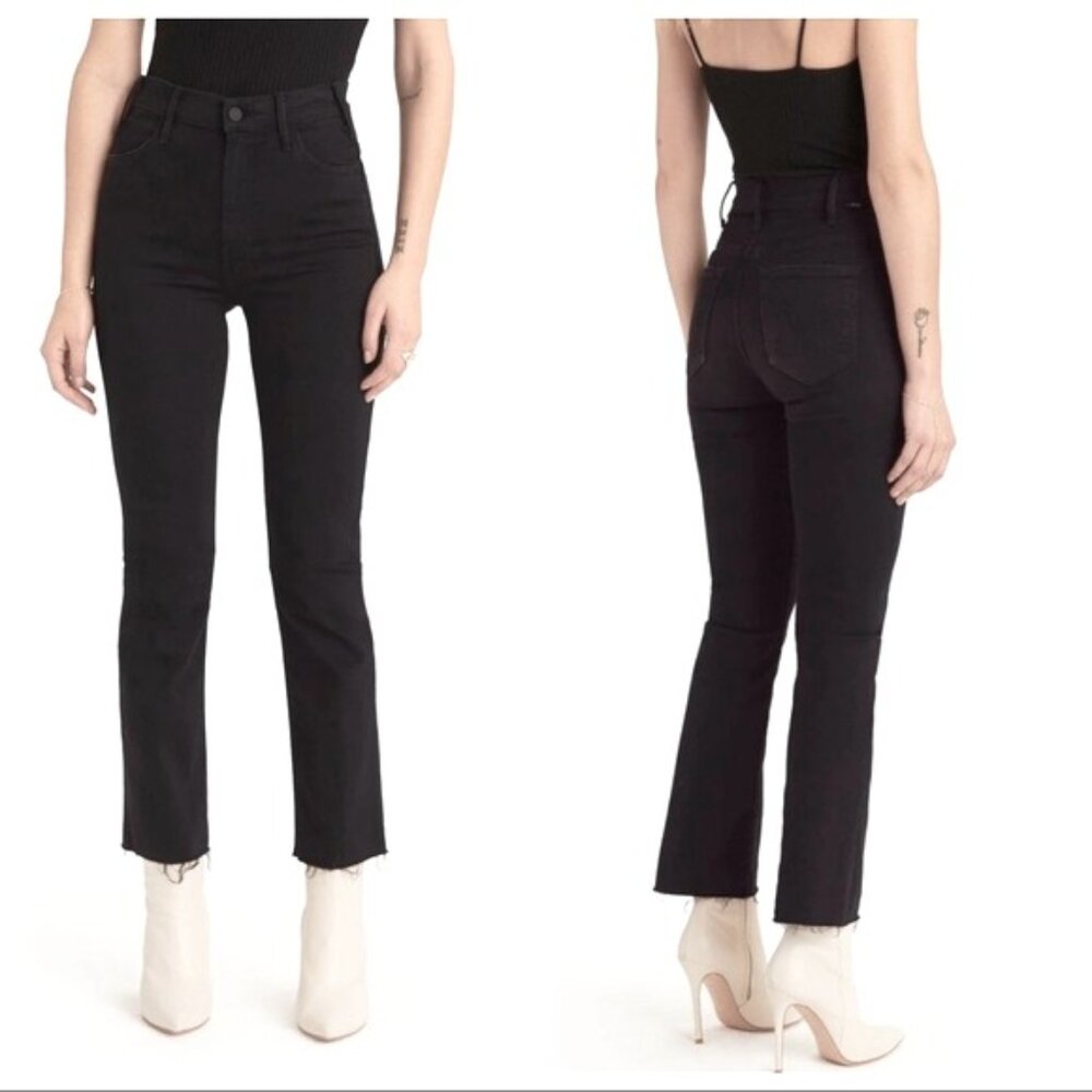 MOTHER  DENIM THE HUSTLER ANKLE FRAY NOT GUILTY cropped high waist jeans sz 24